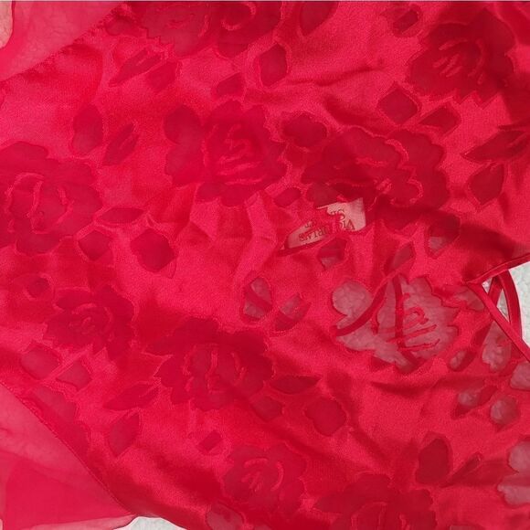 VINTAGE GOLD LABEL Victoria's Secret Red Floral Teddy - Picture 7 of 8
